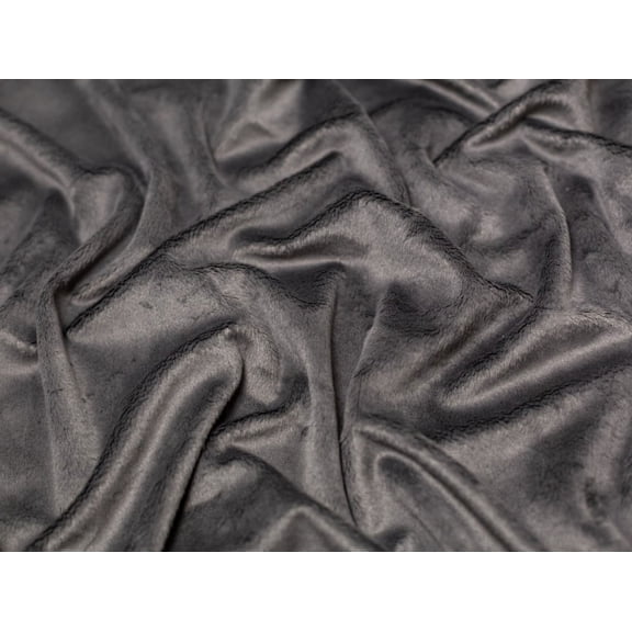 Minerva Velboa Faux Fur Fabric Slate Grey - per yard