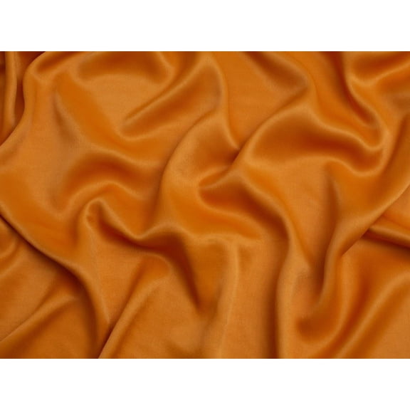 Minerva Viscose Sateen Crepe Fabric, Ochre Solid for Dressmaking, 55" Wide, By the Yard