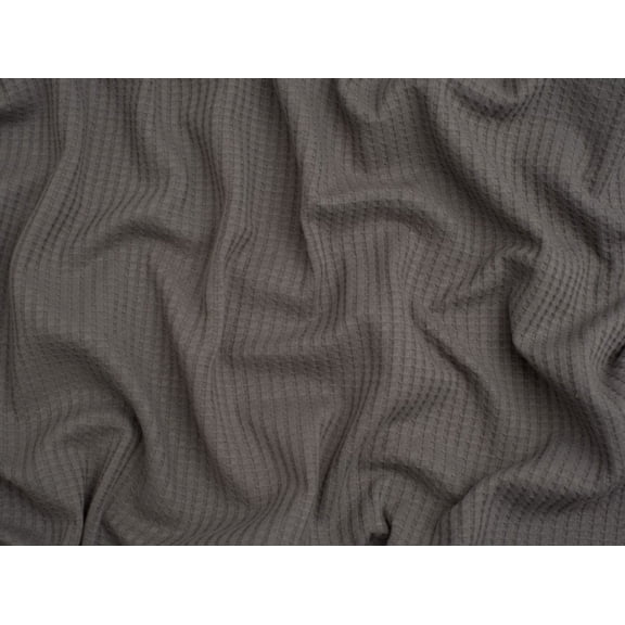 Minerva Waffle Textured Stretch Knit Fabric Mink - per yard