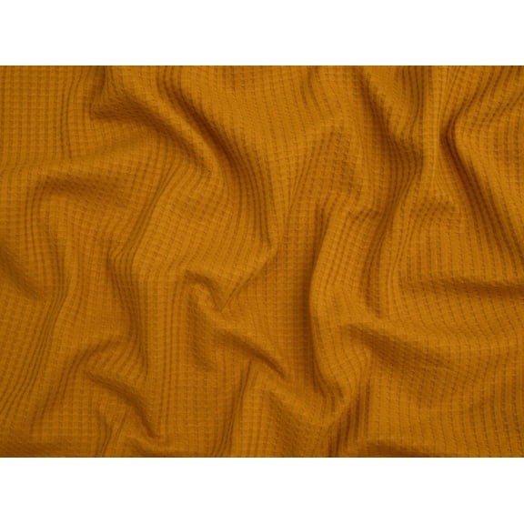 Minerva Waffle Textured Stretch Knit Fabric Ochre - per yard