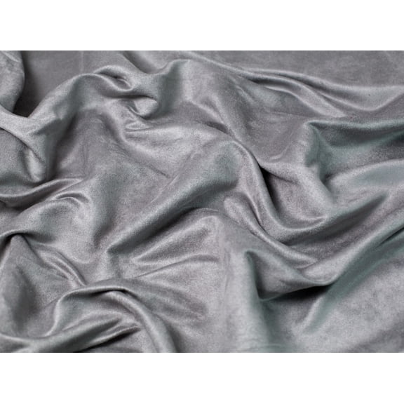Minerva Water Repellant Faux Suede Fabric Silver Grey - per yard
