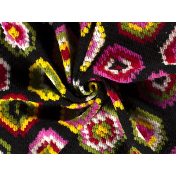 Minerva Wool Blend Knit Coating Fabric Black Multi - per yard