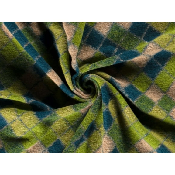 Minerva Wool Blend Knit Coating Fabric Green - per yard