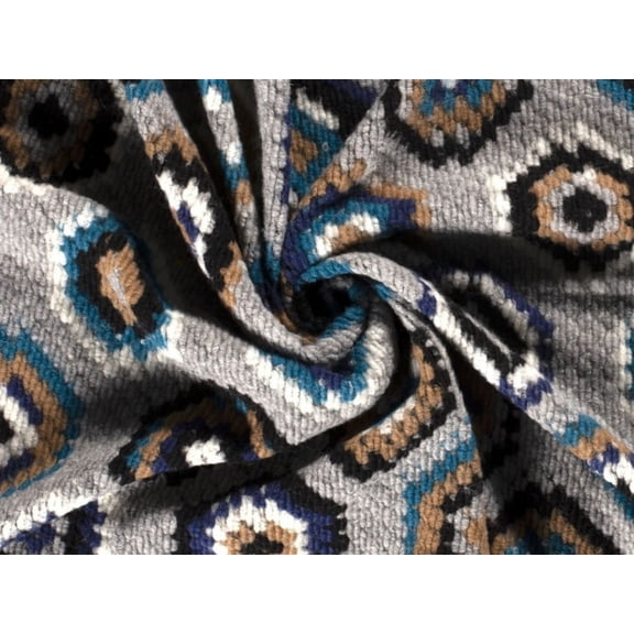 Minerva Wool Blend Knit Coating Fabric Grey Multi - per yard