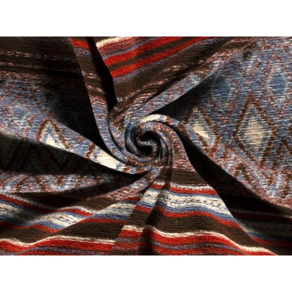 Minerva Wool Blend Knit Coating Fabric Rust Multi - per yard