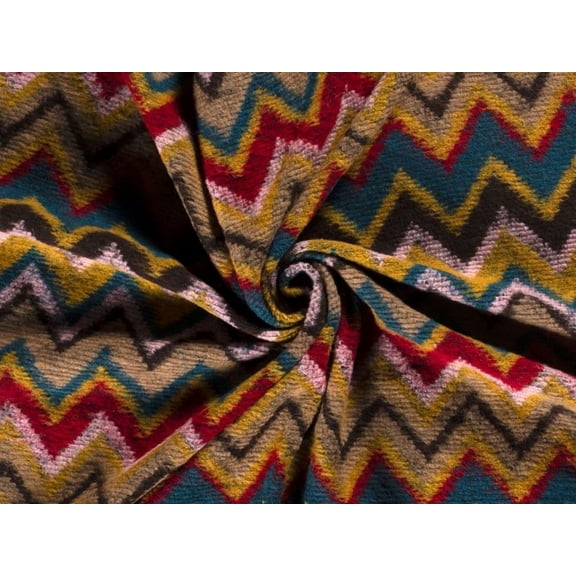 Minerva Wool Blend Knit Coating Fabric Teal Multi - per yard