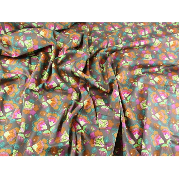 Minerva Woven Stretch Cotton Sateen Fabric Coffee - per yard