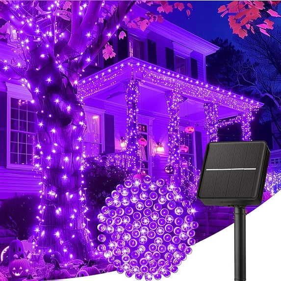Minetom Red White Blue Lights, 2Pack Total 200 LED 80FT 4th of July Patriotic Lights 8 Modes, Waterproof Solar String Lights Outdoor,Solar String Lights for Outside Independence Day Memorial Day Decor