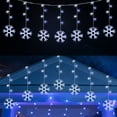 Snow Christmas String Lights 7 Ft with 7 Drops & 70 Ramdom Twinkling LEDs, Christmas LED