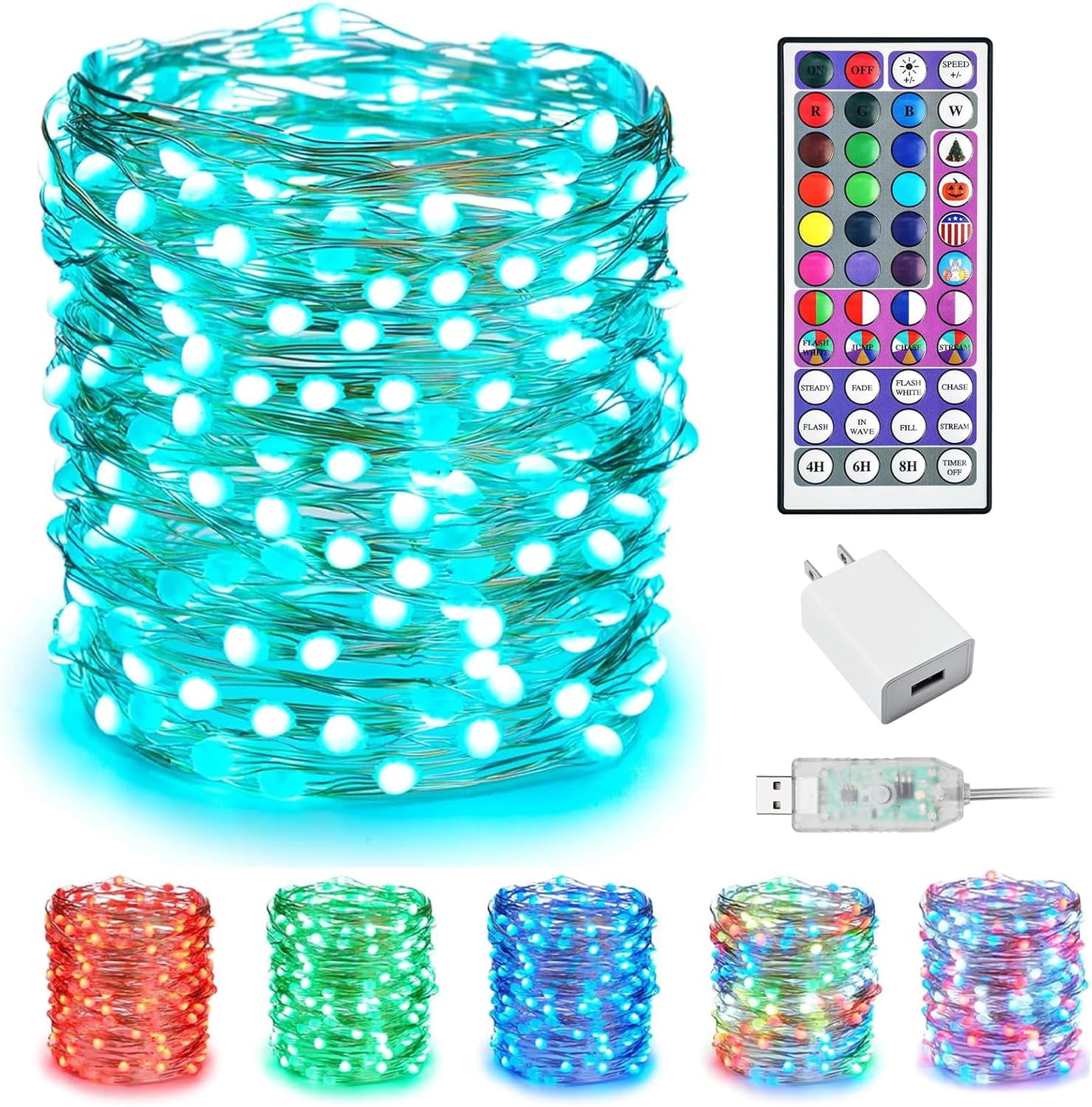 Minetom Upgraded Color Changing Fairy String Lights - 66 ft 200 LED 24 ...