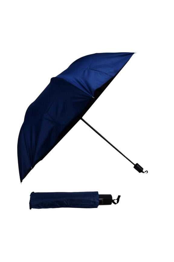 Ming Deep Sea Blue UPF50+ UV Protection Umbrella, Windproof Compact Folding Sun Rain Dual Use Travel Umbrella for Men Women