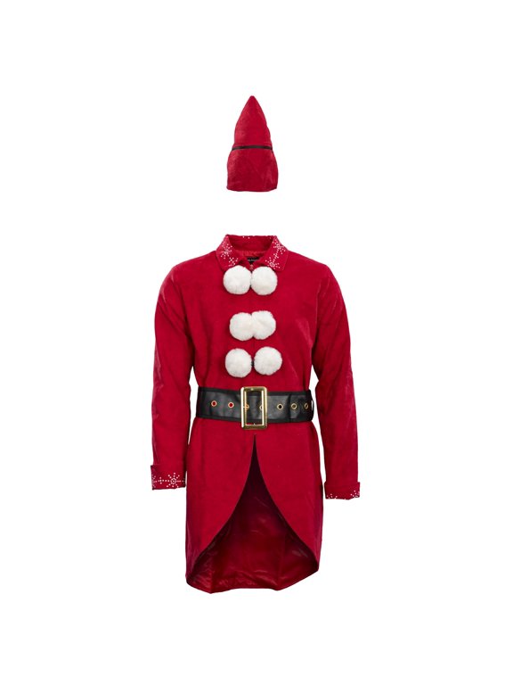 Ming Ming Elf Christmas Holiday Season Suit Adult Halloween Costume Cosplay Set with Jacket, Belt and Hat