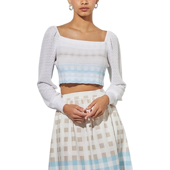 Ming Wang womens Bishop Sleeve Crop Top, m