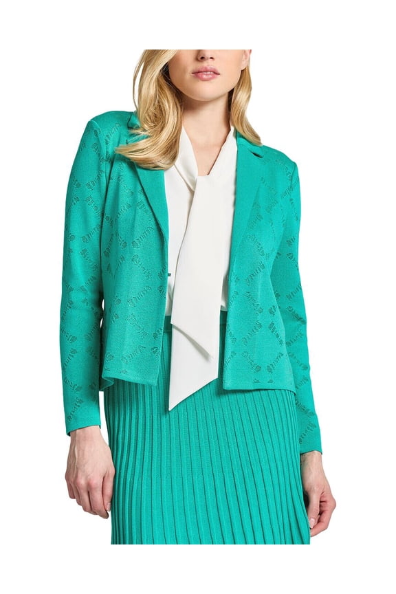 womens Diamond Burnout Soft Knit Jacket, XXS