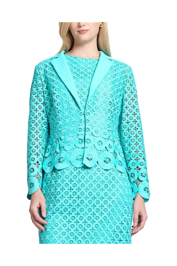 womens  Geometric Lace Cutout Woven Jacket, m