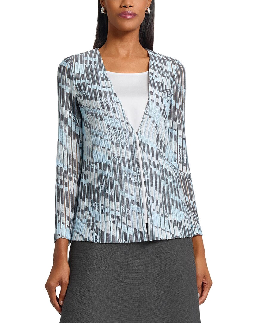 Ming Wang Heritage Fit Burnout Jacquard Knit Jacket Women’s