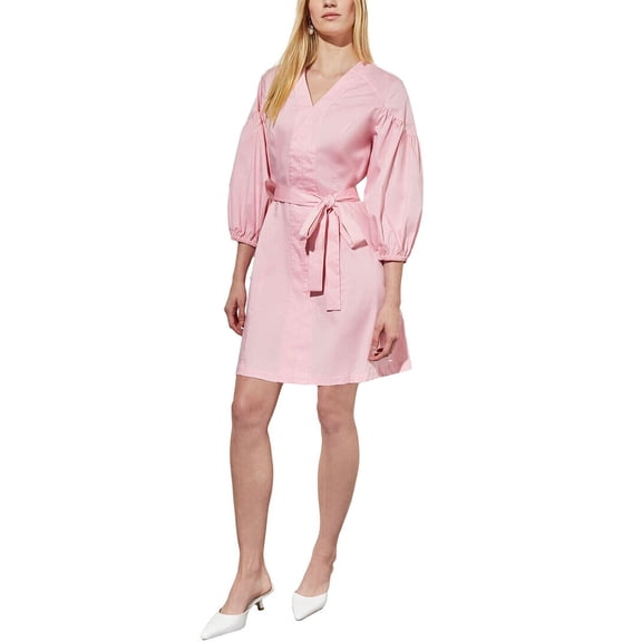 Ming Wang womens Puff Sleeve Mini Sheath Dress, XL