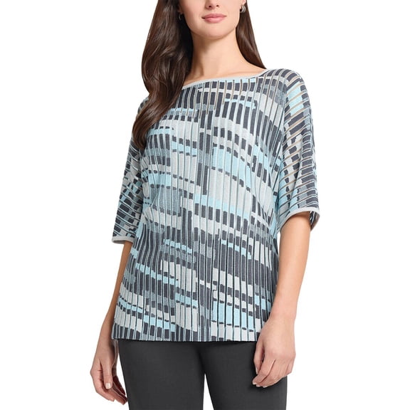 Ming Wang womens Sheer Burnout Jacquard Knit Tunic, XXS