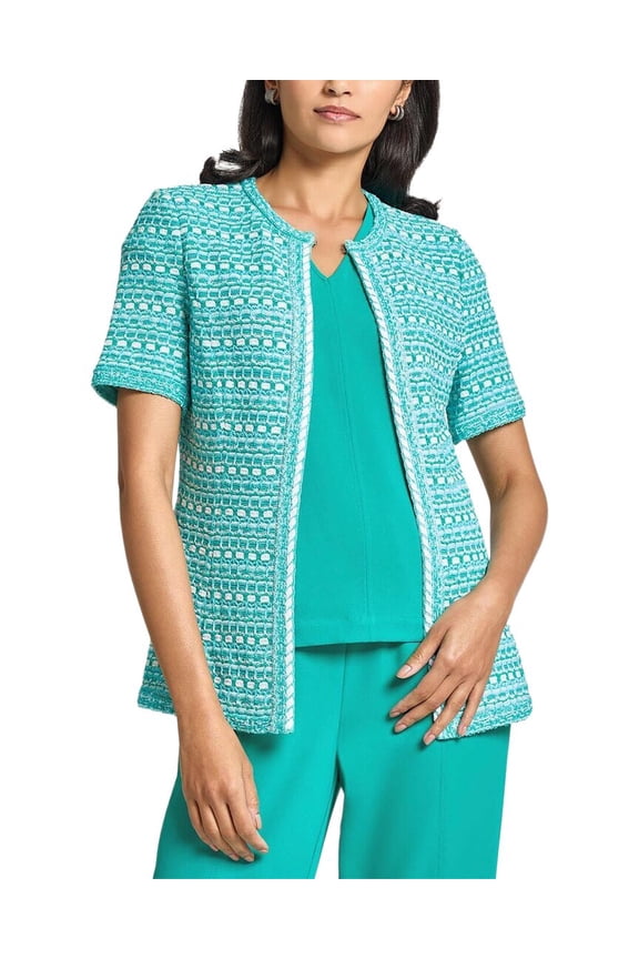womens Tailored Fit Multi-Stitch Knit Jacket, l