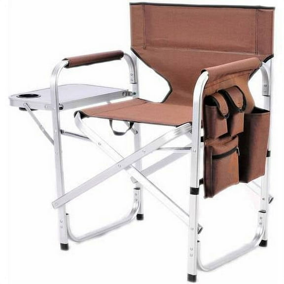 Ming's Mark Aluminum Outdoor Folding Chair, Brown