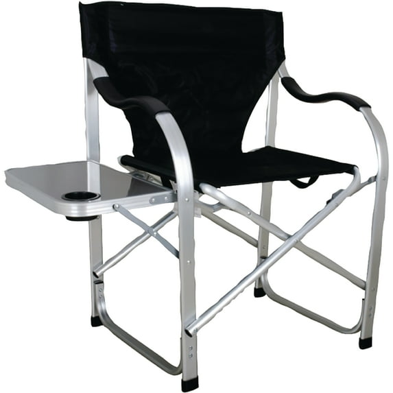 Ming's Mark Inc. Aluminum Indoor Heavy Duty Folding Director Chair, Black