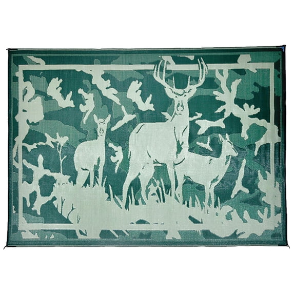 Ming's Mark Reversible 8' x 11' Camping Mat with Deer Design