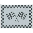 thumbnail image 1 of Ming's Mark Reversible Black & White Racing Flag Mat, 1 of 2