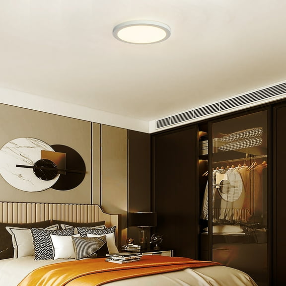 MingBright 12'' 24W 1700 Lumens Led Slim Flush Mount Light, Dimmable Ceiling Lamp Fixture, 5CCT 2700K 3000K 3500K 4000K 5000K, For Kitchen, Bedroom, Living Room, Bathroom, Hallway