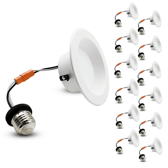 MingBright 12 Packs Retrofit LED Recessed Lighting, 4Inch Dimmable LED Recessed Light Warm White Ceiling Downlight E26 base