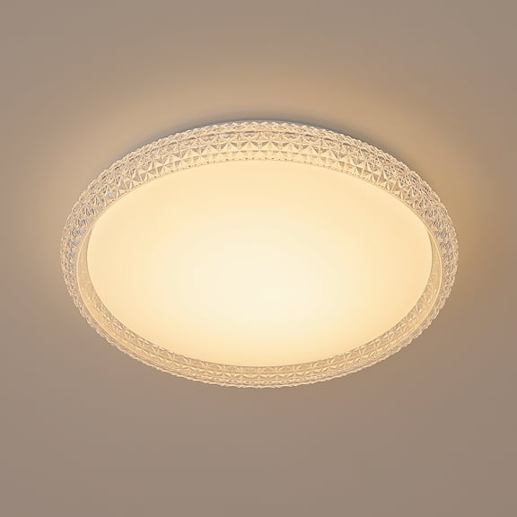 Lucere 16'' Flush Mount LED Ceiling Light, Dimmable 24W LED Ceiling Light, 3000K/4000K/5000K 3 Color Temperatures for Bedroom, Kitchen, Living Room,Bathroom