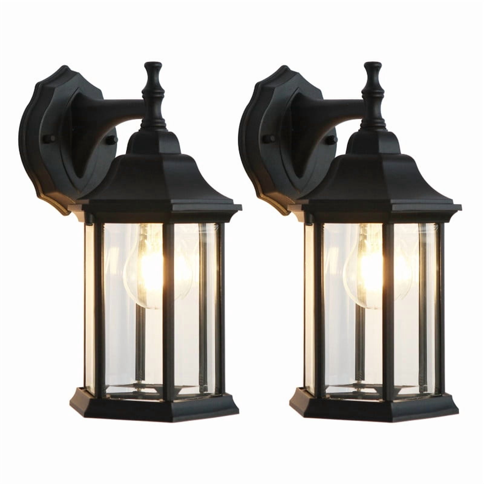 MingBright Outdoor Modern Wall Lanterns, Weatherproof Hardwired Black ...