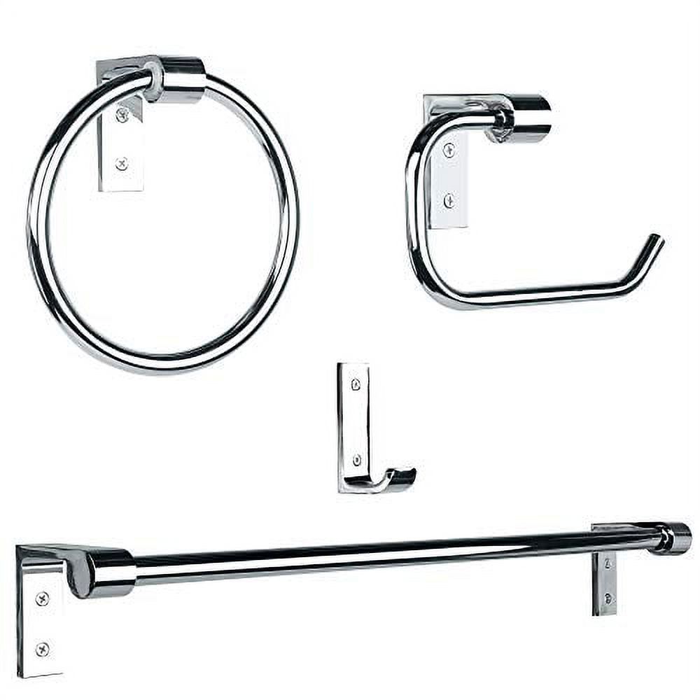 MingBright 4Piece Bathroom Hardware Accessory Set Polished Chrome