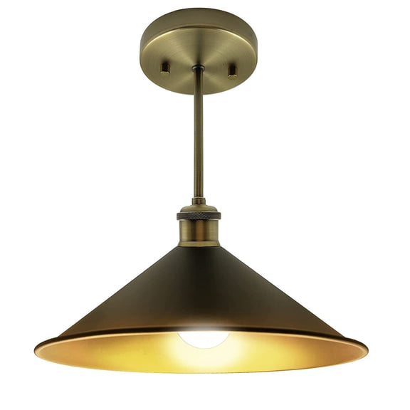 MingBright LED Semi Flush Mount Pendant Light with Replaceable Bulb(1 x E26 Bulb Included), Farmhouse Light Fixtures For Kitchen Island, Porch, Entryway, Hallway, Foyer