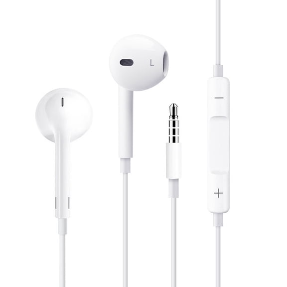 MingS 3.5Mm Wired Semi In Ear Earphones, Stereo Headphones With Volume Control Inline Microphone