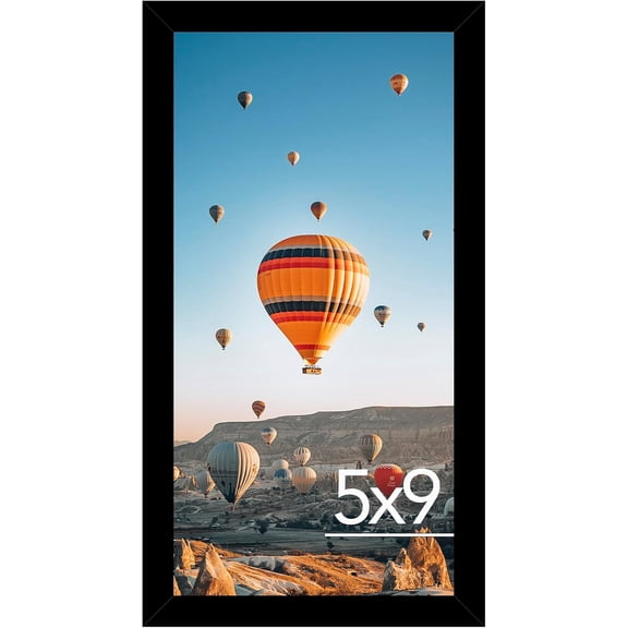MingShop 5x9 Picture Frame Black for Wall Hanging or Tabletop, Wall Mounting Horizontally or Vertically, 5 x 9 Wall Gallery Poster Photo Frame with Shatter Resistant Plexiglass, Black