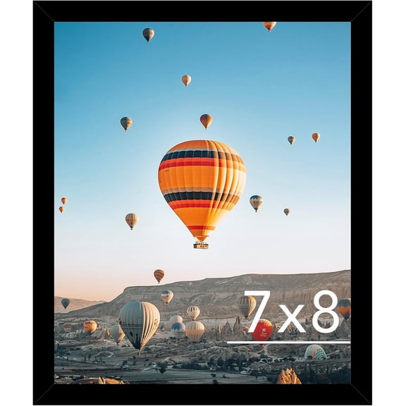 MingShop 7x8 Picture Frame Black for Wall Hanging or Tabletop, Wall Mounting Horizontally or Vertically, 7 x 8 Wall Gallery Poster Photo Frame with Shatter Resistant Plexiglass, Black