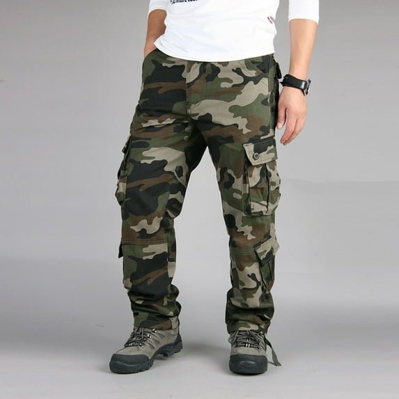 MingSongHua Plus Size Men's Pants Men's Fashion Casual Camouflage Cargo Pockets Quick-dry Tactics Full Length Pants