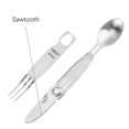 thumbnail image 1 of MingX NexTool Multifunctinal Tableware 3-in-1 Knife Fork Spoon Set Stainless Steel Anti-rust Antiseptic for Outdoor Camping Picn (Sawtooth), 1 of 7