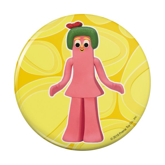 Minga Gumby's Little Sister Clay Art Pinback Button Pin