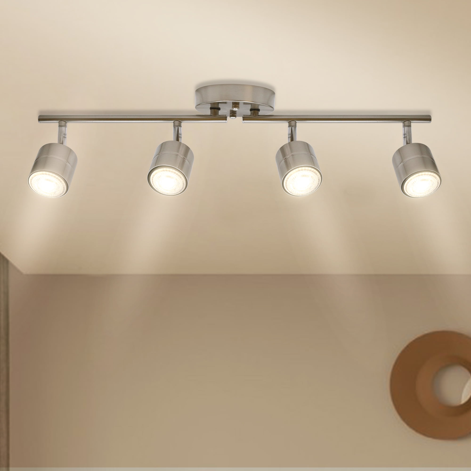 Mingbright 26.25 LED Track Lighting, Dimmable Light Track, Flexible Adjustable Arm Track Lighting Track, Suitable for Living Room, Corridor, Bedroom, Bar,  3000K 2400LM Ceiling Track Light Fixture