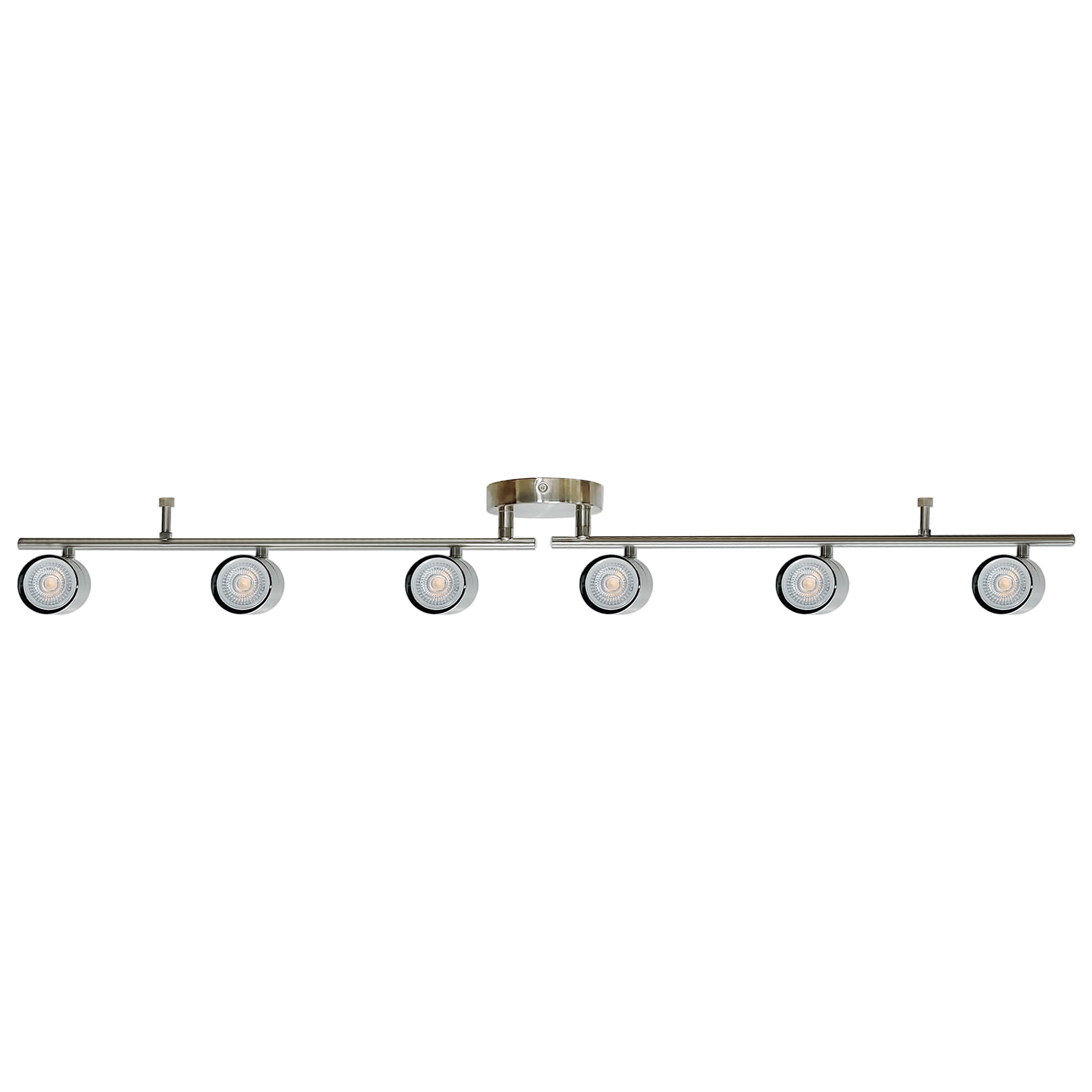 Mingbright 6 LED Track Lighting, Dimmable Light Track, Flexible Adjustable Arm Track Lighting Track, Suitable for Living Room, Corridor, Bedroom, Bar, Etc, 6W 3000K 2400LM Ceiling Track Light Fixture