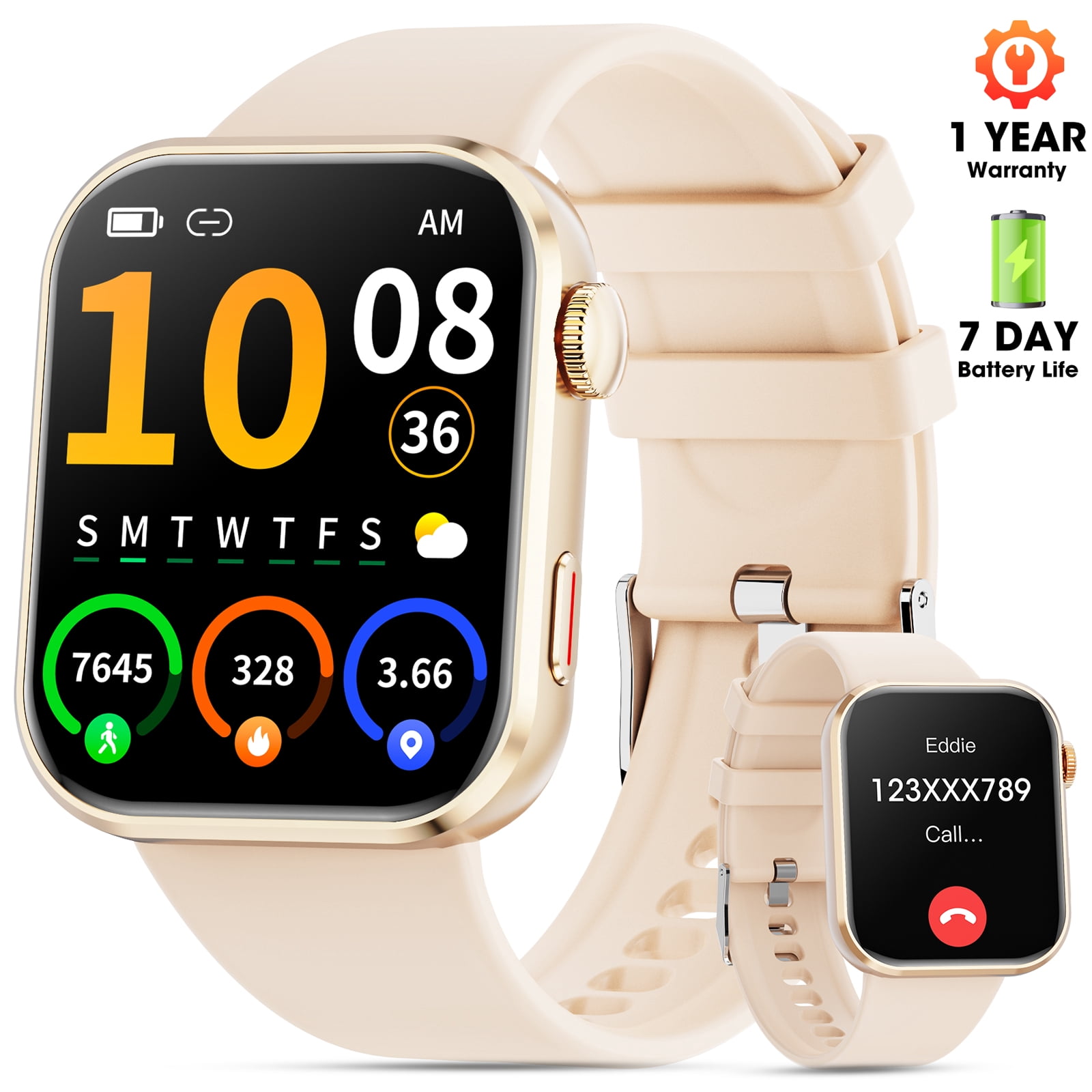 Mingdaln Smart Watch for Men Women, 2026 Smartwatch(Metal body) , 1.93" New Fitness Watch with Answer/Make Call/120+ Sport Modes/Pedometer/IP68 Waterproof, Fitness Tracke Fits for Android/iPhone,Pink