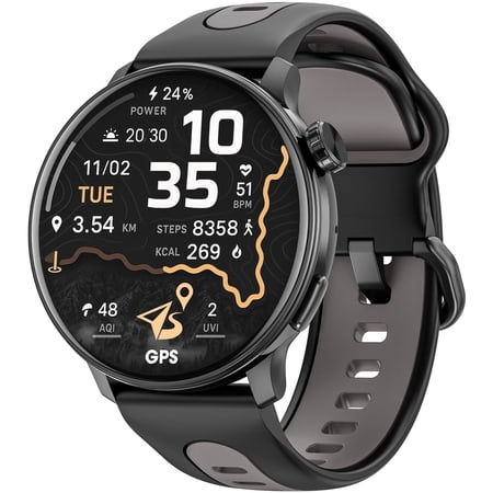 Mingdaln GPS Smart Watch for Men,50MM AMOLED Screen/3ATM Waterproof/120+ Sports Modes/30 Days Standby, fits for Android and Iphone Devices (Black)