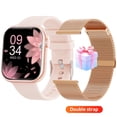 thumbnail image 1 of Mingdaln 1.85-inch Women's Smart watch with 2 watch straps/Answer/Make Calls/120+Sports Modes/ IP68 Waterproof，Fitness Tracker Fits for Android Iphone Devices（Gold Milan Steel Belt）, 1 of 8