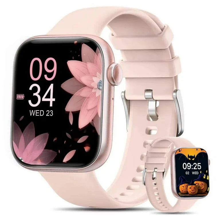 Mingdaln Women s Smartwatch 1.85 Inch with Calling Sports Modes Message Reminder Waterproof Pink Walmart