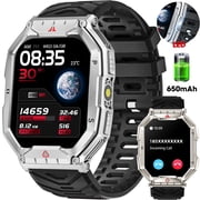 Mingdaln 2.1-inch AMOLED Men Military Smartwatch，with Fitness Tracker/ Answer Make Calls /100+ Sport Modes/1ATM Waterpro