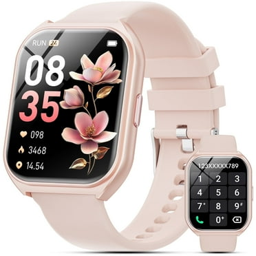 Mingdaln 2025 New 1.85-inch Men Women's Smartwatch with Answer/Make Calls/100 Sports Modes/Message Reminder, IP67 Waterproof Fitness Tracker fits for Android Iphone Devices（Pink）