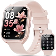 Mingdaln 1.85-inch Men Womens Smartwatch with Answer/Make Calls/120+ Sport Modes/Message Reminder, IP68 Waterproof,Fitness Tracker fits for Android iPhone Devices（Pink）