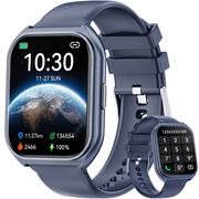 Mingdaln 2025 New 1.85-inch Men Women's Smartwatch with Answer/Make Calls/120+ Sport Modes/Message Reminder, IP68 Waterproof,Fitness Tracker fits for Android iPhone Devices（Blue）