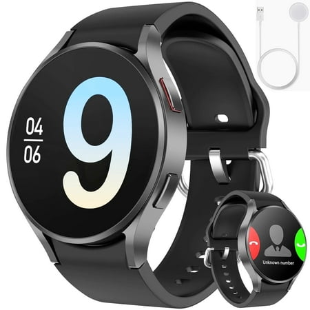 Mingdaln 2024 New Men's and Women's Smartwatch (Receive/Dial/Message Alerts), 1.39-inch Touchscreen with Activity Fitness Tracking Pedometer fits for Android iPhone Devices (Black)